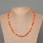 Necklace Carnelian Natural Stone Faceted Cube, diameter 5mm+-, length 47cm+