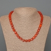 Necklace Carnelian Natural Stone Faceted Cube, diameter 9mm+-, length 46cm+