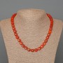 Necklace Carnelian Natural Stone Faceted Cube, diameter 9mm+-, length 46cm+