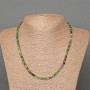 Zoisite Necklace, natural stone faceted cube, diameter 4mm+/-, length 48cm+