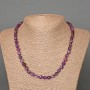 Necklace Amethyst Natural Stone Faceted Cube, diameter 7mm+-, length 50cm+