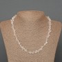 Necklace Rock Crystal Natural Stone Chip, diameter 6x3mm+-, length 48cm+