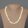 Necklace Mother-of-Pearl Milky-White Chip, diameter 8x2mm+-, length 48cm+