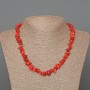 Coral Natural Stone Chip Necklace, diameter 7x3mm+/-, length 47cm+