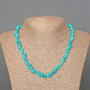 Howlite Dyed to Resemble Turquoise Necklace, chip, diameter 7x4mm+/-, length 47cm+