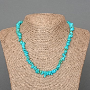 Howlite Dyed to Resemble Turquoise Necklace, chip, diameter 8x4mm+/-, length 47cm+