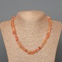 Strawberry Quartz Natural Stone Chip Necklace, diameter 8x3mm+/-, length 47cm+
