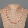 Tourmalinated Quartz Necklace, Natural Stone Chips, Diameter 8x3mm+/-, Length 47cm+
