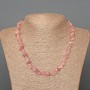 Tourmalinated Quartz Necklace, Natural Stone Chips, Diameter 8x3mm+/-, Length 47cm+