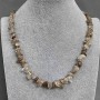 Rutilated Quartz Necklace, natural stone chip, diameter 8x3mm+/-, length 46cm+