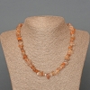 Rutilated Quartz Necklace, natural stone chip, diameter 8x3mm+/-, length 46cm+