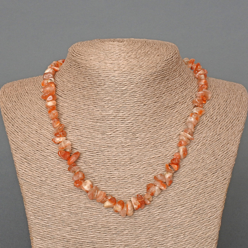 Heliolite Natural Stone Chip Necklace, diameter 9x4mm+/-, length 46cm+