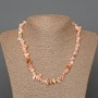Pink Opal Necklace, natural stone chip, diameter 8x4mm+/-, length 47cm+