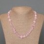 Kunzite Necklace, natural stone chips, diameter 9x4mm+/-, length 48cm+