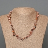 Rhodonite Necklace, natural stone chip, diameter 8x4mm+/-, length 47cm+