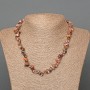 Rhodonite Necklace, natural stone chip, diameter 8x4mm+/-, length 47cm+