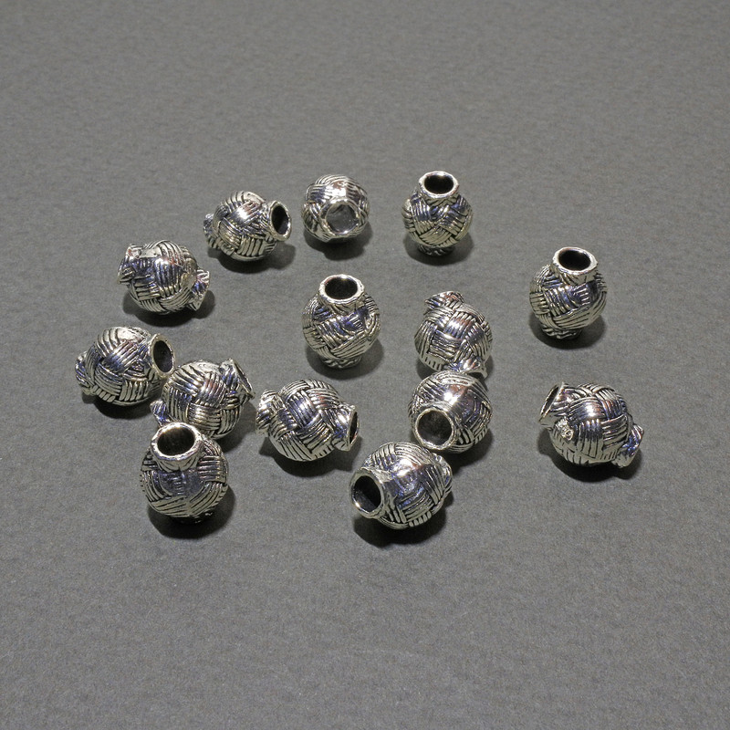 Findings Bead Spacer, Diameter 8x9mm+/-, Inner Diameter 3mm, Pack of 14pcs+/- 20g
