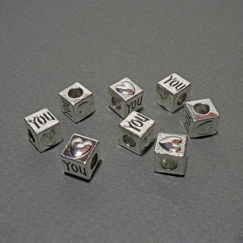 Findings Bead Spacer Pandora Cube, Diameter 8mm+/-, Inner Diameter 4.4mm, Pack of 8pcs+/- 20g