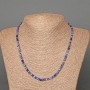 Sodalite Necklace, natural stone faceted cube, diameter 4mm+/-, length 47cm+
