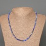 Lapis Lazuli Necklace, natural stone faceted cube, diameter 4mm+/-, length 47cm+