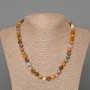 Jasper Necklace, natural stone faceted cube, diameter 7.5mm+/-, length 48cm+