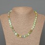 Chrysocolla Lapis Lazuli Necklace, natural stone faceted cube, diameter 7mm+-, length 50cm+