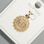 Xuping "Allah" Pendant with white rhinestones, diameter 17mm+/-, length 26mm+/- 18K gold plating