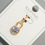 Xuping Pendant with White Crystal, diameter 9x15mm+/-, length 23mm+/- 18K gold plating