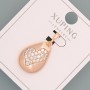 Xuping "Heart" Pendant with White Rhinestones, diameter 14.5x19mm+/-, length 27mm+/- 18K gold plating