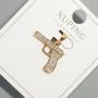 Xuping "Gun" Pendant with White Rhinestones, diameter 18x13.5mm+/-, length 20.5mm+/- 18K gold plated