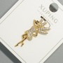 Pendant "Fairy" Xuping with white rhinestones, diameter 15x29.5mm+/-, length 29.5mm+/- 18K gold plating