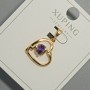 Xuping "Heart" Pendant with Purple Crystal, diameter 15x14.5mm+/-, length 22.5mm+/- 18K gold plated
