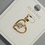 "Heart" Pendant Xuping with White Crystal, diameter 15x14.5mm+-, length 22.5mm+- 18K gold plated