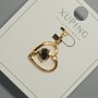 "Heart" Pendant Xuping with Black Crystal, diameter 15x14.5mm+-, length 22.5mm+- 18K gold plated