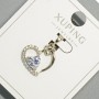 Xuping "Heart" Pendant with White Crystal and Rhinestones, diameter 15.5x16mm+/-, length 22mm+/- rhodium