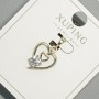 Xuping "Heart" Pendant with White Crystal, diameter 13x17mm+/-, length 22mm+/- rhodium