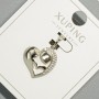 Xuping "Heart" Pendant with White Rhinestones, diameter 16x16mm+/-, length 23.5mm+/- rhodium