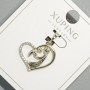 Xuping "Heart" Pendant with White Rhinestones, diameter 19x16.5mm+/-, length 24mm+/- rhodium