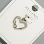 Xuping "Heart" Pendant with White Rhinestones, diameter 16x14mm+/-, length 19.5mm+/- rhodium