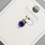 Xuping "Heart" Pendant with Blue Crystal, Diameter 6mm+/-, Length 14mm+/-, Rhodium Plated