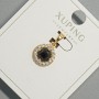 Xuping Pendant with Black Crystal and White Rhinestones, diameter 10.5mm+/-, length 18.5mm+/- 18K gold plating