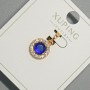 Xuping Pendant with Blue Crystal and White Rhinestones, diameter 10.5mm+/-, length 18.5mm+/- 18K gold plating