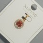 Xuping Pendant with Red Crystal and White Rhinestones, diameter 10.5mm+/-, length 18.5mm+/- 18K gold plating