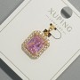 Xuping Pendant with Pink Crystal and White Rhinestones, diameter 13x15mm+/-, length 23mm+/- 18K gold plating