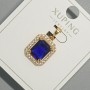 Xuping Pendant with Blue Crystal and White Rhinestones, diameter 13x15mm+/-, length 23mm+/- 18K gold plating