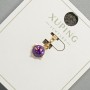 Xuping Pendant with Purple Crystal, diameter 6mm+/-, length 15mm+/- 18K gold plating