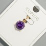 Xuping Pendant with Purple Crystal, Diameter 9mm+/-, Length 17mm+/-, 18K Gold Plated