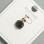 Xuping Pendant with Black Crystal, Diameter 9mm+/-, Length 17mm+/-, 18K Gold Plated