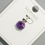 Xuping Pendant with a Violet Crystal, 9mm diameter ±, length 17mm ± Rhodium-plated