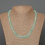 Amazonite Necklace, Natural Stone Faceted Cube, Diameter 4.5mm+/-, Length 49cm+